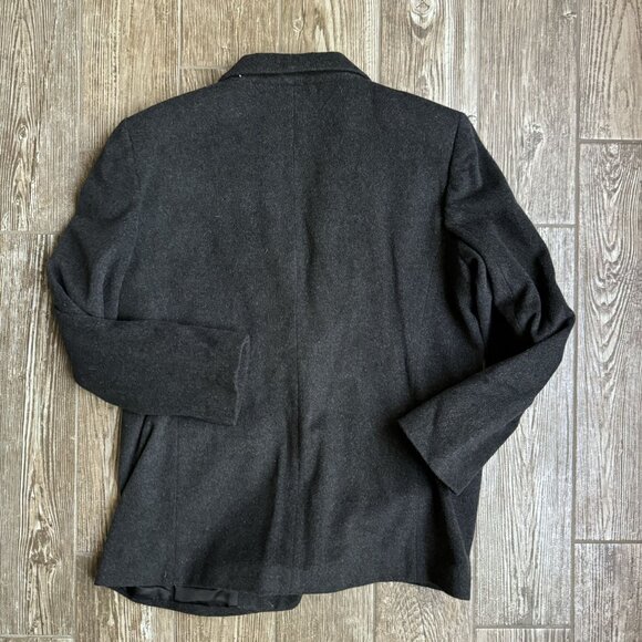Vtg Womens Wool Cashmere Blend Blazer Jacket‎ 16 Charcoal Gray Academia Preppy - Picture 6 of 6